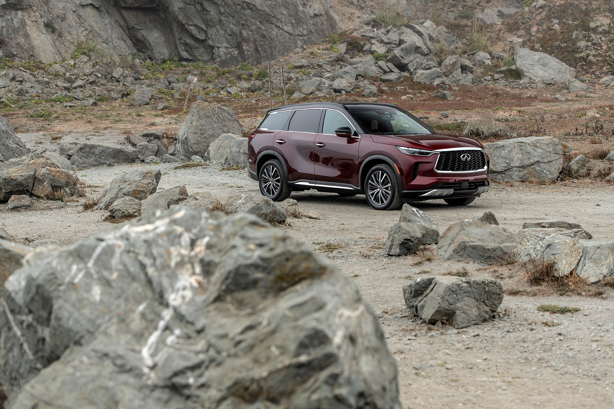 Infiniti QX60 parked off road
