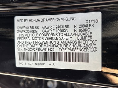 2018 Honda Accord Touring 2.0T