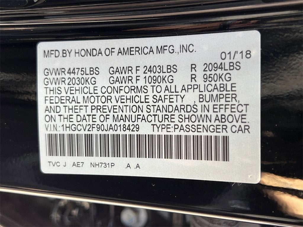 2018 Honda Accord Touring 2.0T