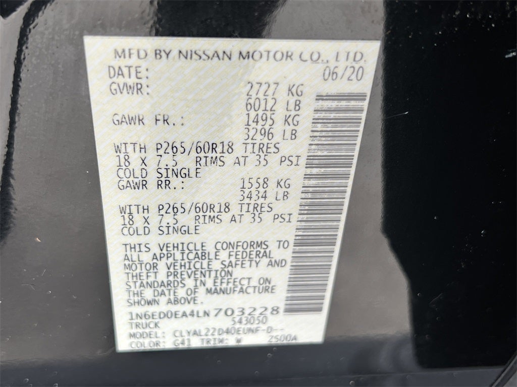 2020 Nissan Frontier SV