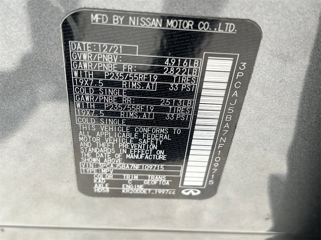 2022 INFINITI QX50 LUXE FWD