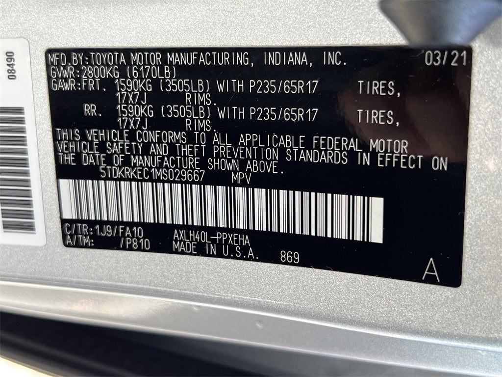 2021 Toyota Sienna LE 8 Passenger