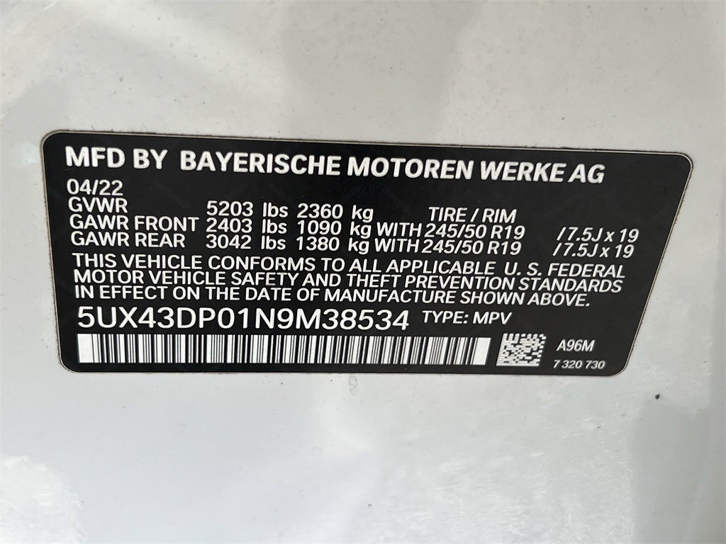 2022 BMW X3 sDrive30i