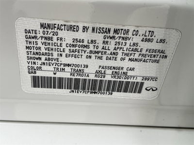 2021 INFINITI Q50 SENSORY