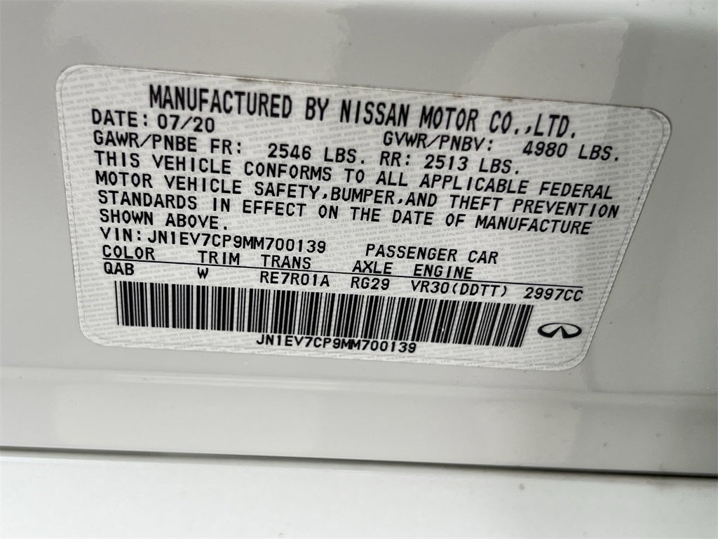 2021 INFINITI Q50 SENSORY