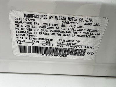 2021 INFINITI Q50 SENSORY