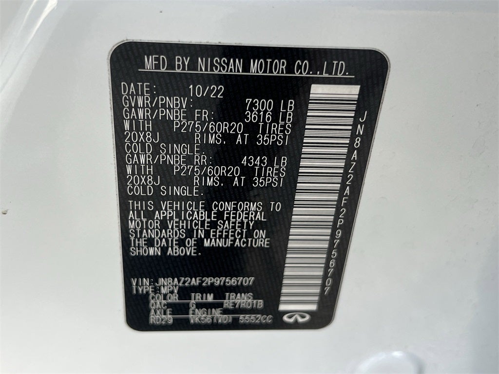 2023 INFINITI QX80 LUXE RWD