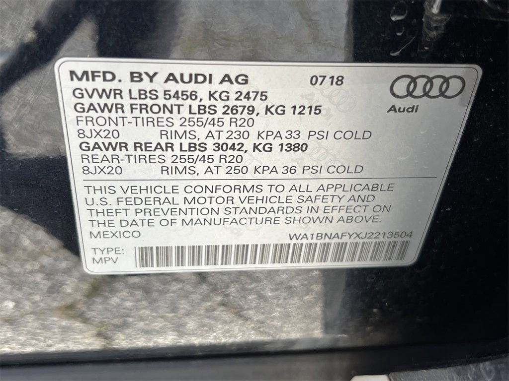 2018 Audi Q5 2.0T Premium Plus quattro