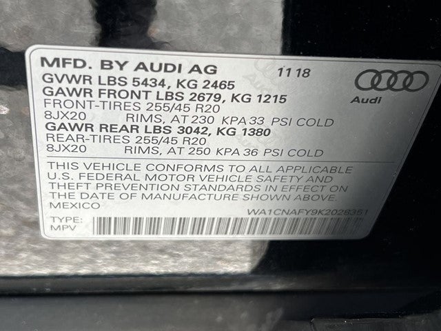 2019 Audi Q5 2.0T Prestige quattro