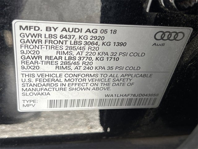 2018 Audi Q7 2.0T Premium Plus quattro