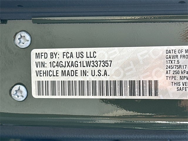 2020 Jeep Wrangler Sport