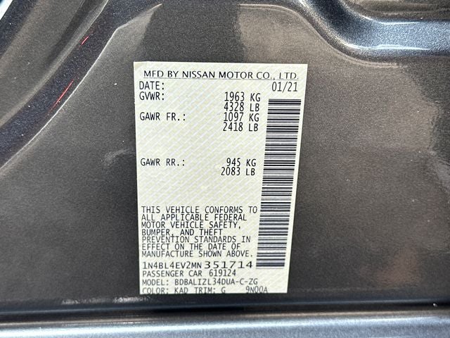 2021 Nissan Altima 2.5 SL