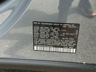 2025 Volkswagen Atlas 2.0T Peak Edition