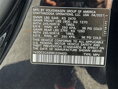 2021 Volkswagen Atlas Cross Sport 2.0T SE