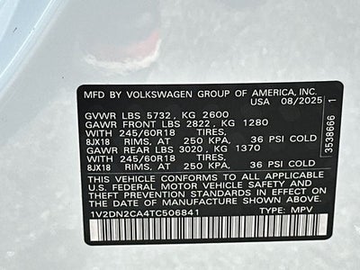 2026 Volkswagen Atlas 2.0T SE