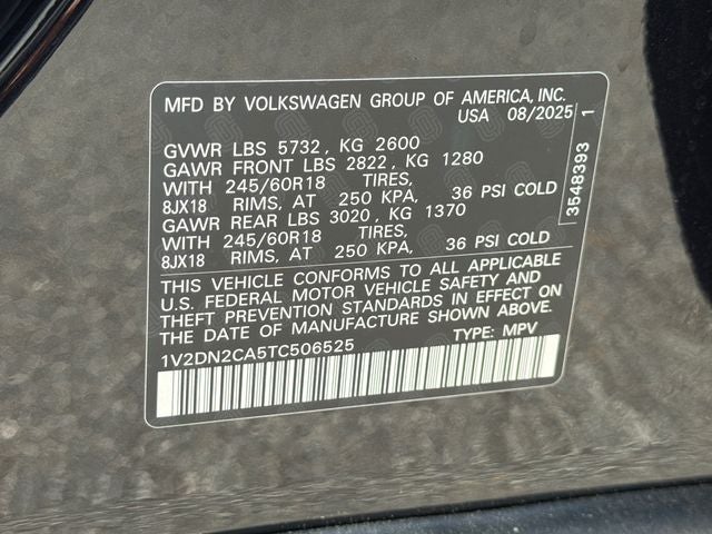 2026 Volkswagen Atlas 2.0T SE