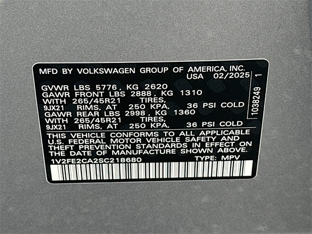 2025 Volkswagen Atlas Cross Sport 2.0T SEL Premium R-Line