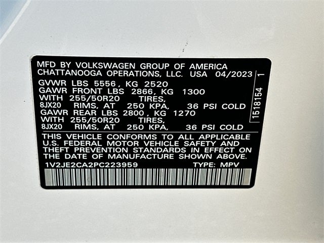 2023 Volkswagen Atlas Cross Sport 3.6L V6 SE w/Technology