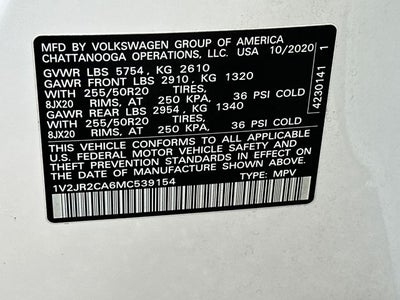 2021 Volkswagen Atlas 3.6L V6 SE w/Technology