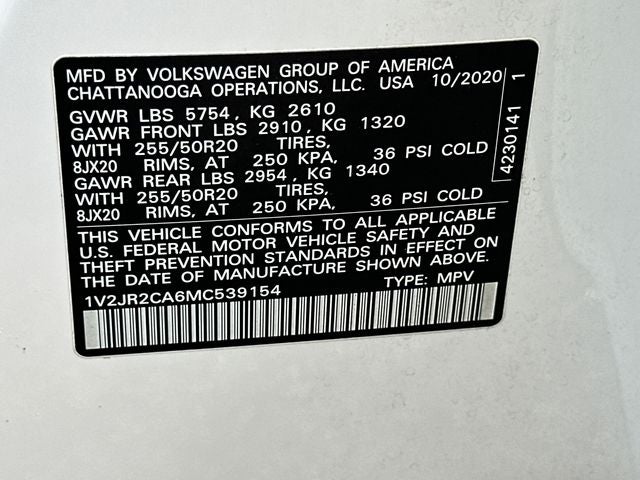 2021 Volkswagen Atlas 3.6L V6 SE w/Technology