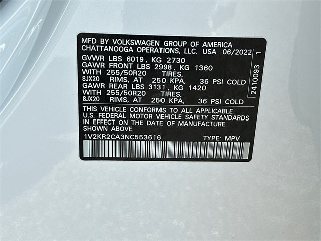 2022 Volkswagen Atlas 3.6L V6 SE w/Technology