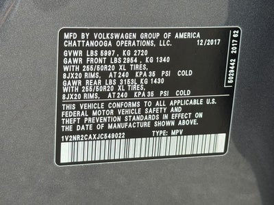 2018 Volkswagen Atlas SEL Premium 4Motion