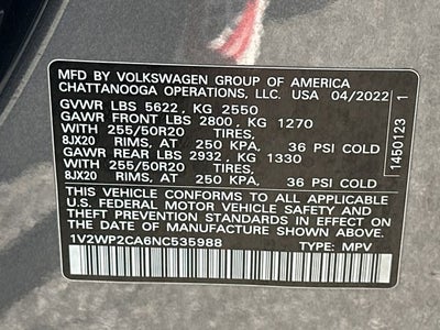 2022 Volkswagen Atlas 2.0T SE w/Technology