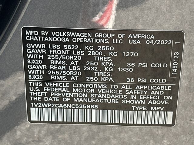 2022 Volkswagen Atlas 2.0T SE w/Technology