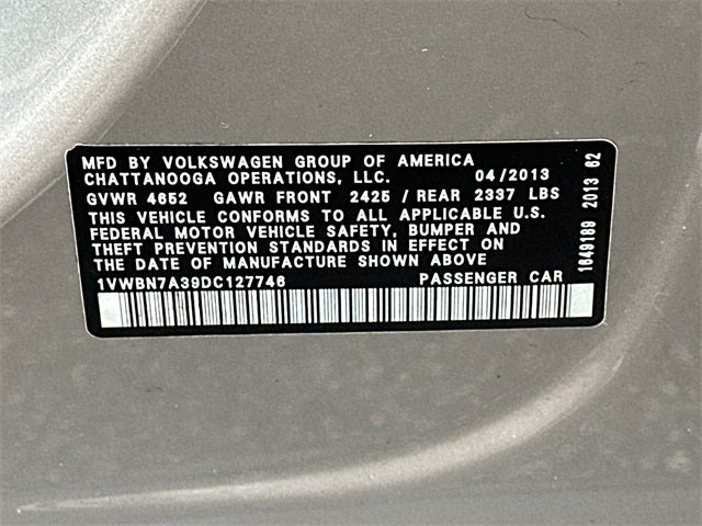 2013 Volkswagen Passat TDI SE w/Sunroof