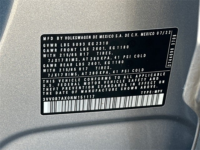 2022 Volkswagen Tiguan 2.0T S