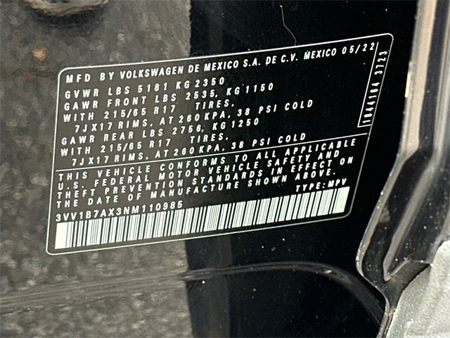 2022 Volkswagen Tiguan 2.0T S