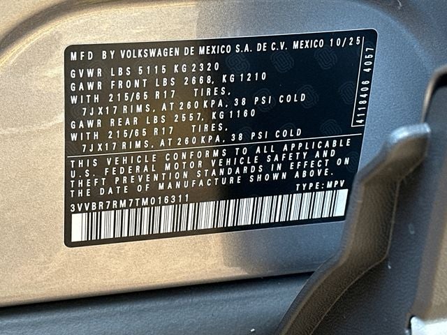 2026 Volkswagen Tiguan 2.0T S