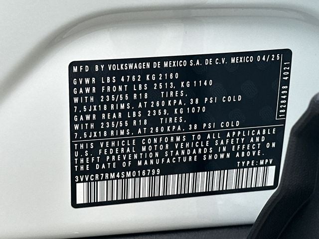 2025 Volkswagen Tiguan 2.0T S