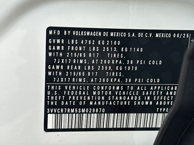 2025 Volkswagen Tiguan 2.0T S