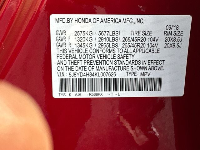 2019 Acura MDX 3.5L Advance Package SH-AWD