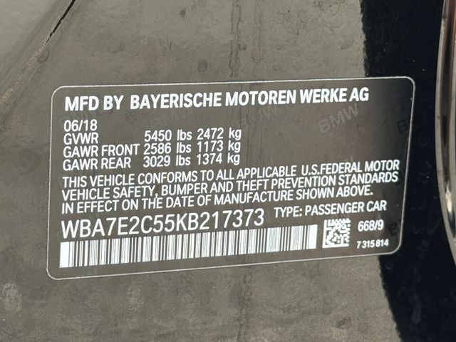 2019 BMW 7 Series 740i