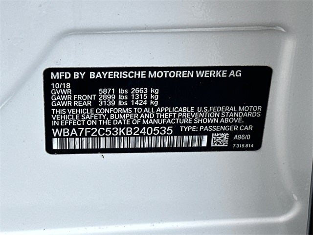 2019 BMW 7 Series 750i xDrive