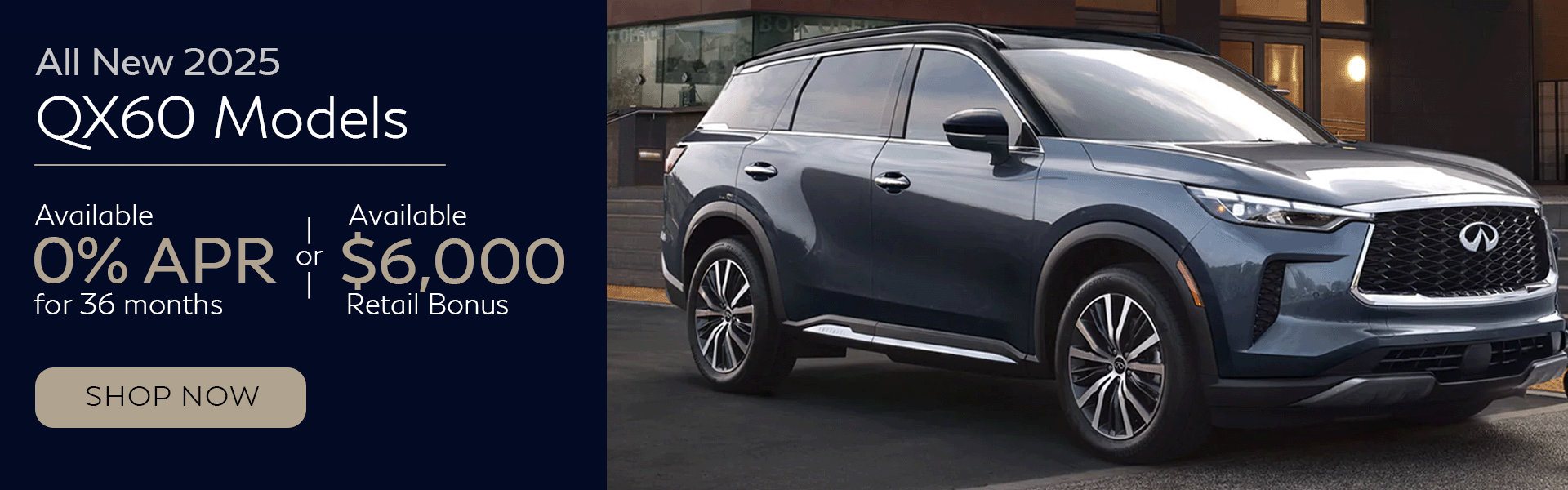 blue QX60 in driveway